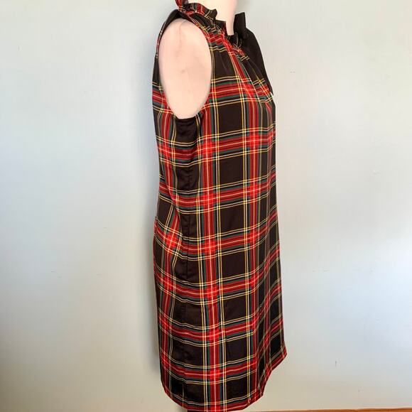 J. Crew Factory Stewart Tartan Plaid Sleeveless Dress with Bow Size 6 - Picture 6 of 10